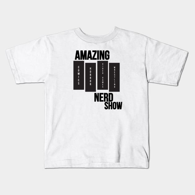 Amazing Nerd Show Black Flag Logo Kids T-Shirt by The Amazing Nerd Show 